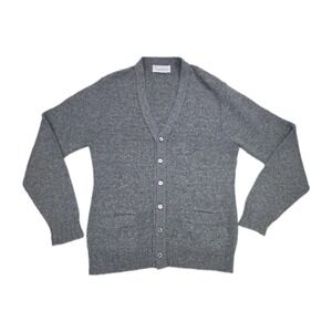 Vintage Bernhard Altmann Cardigan Sweater Gray Grandpa Men's Medium USA Made